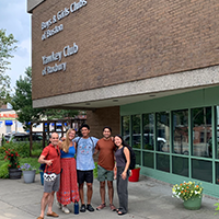 LIVELY volunteers in front of a Boys & Girls Clubs of Boston site.